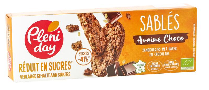 Pleniday Zandkoekjes haver en chocola minder suiker bio