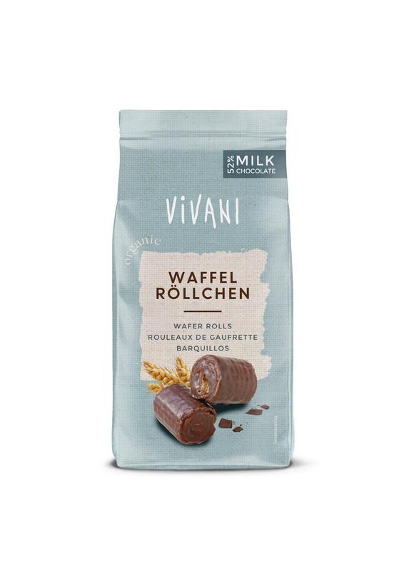 Vivani Chocolade wafelrolletjes melk bio