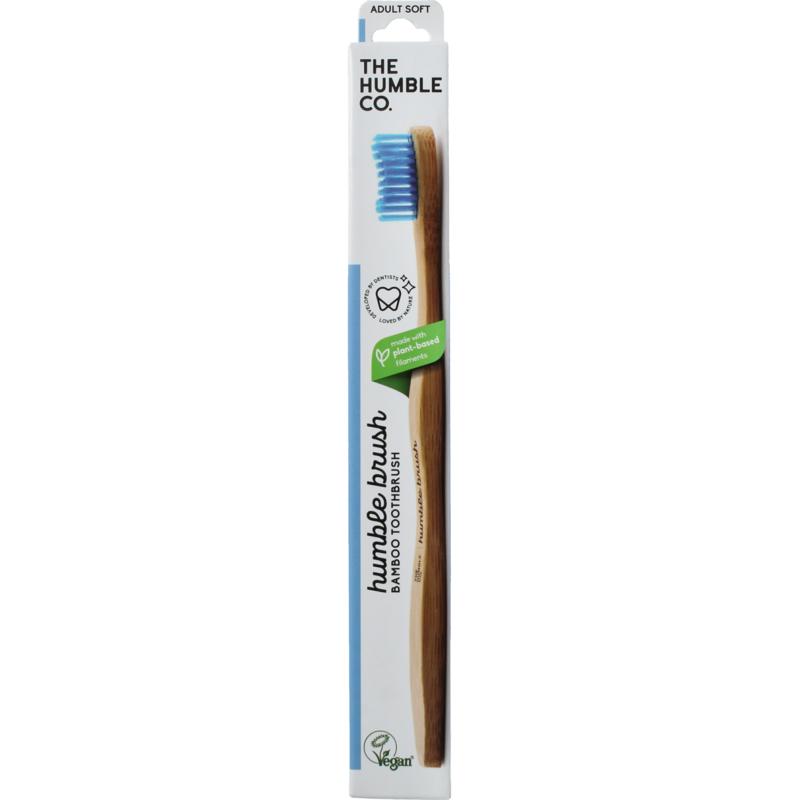 The Humble Co Tandenborstel bamboe adult blauw brush soft