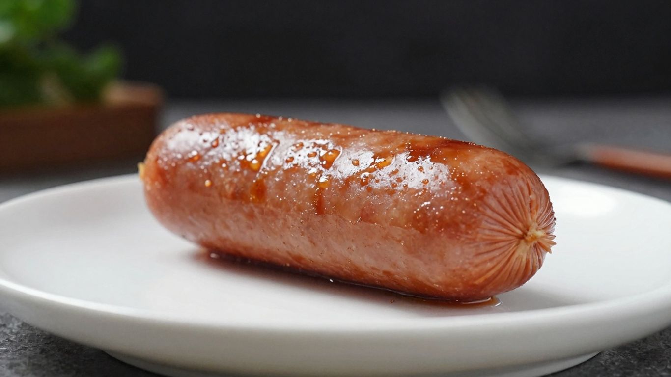 Unappetizing processed meat on a plate.