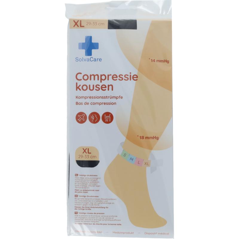 Solvacare Compressiekous zwart XL 29 - 33 cm